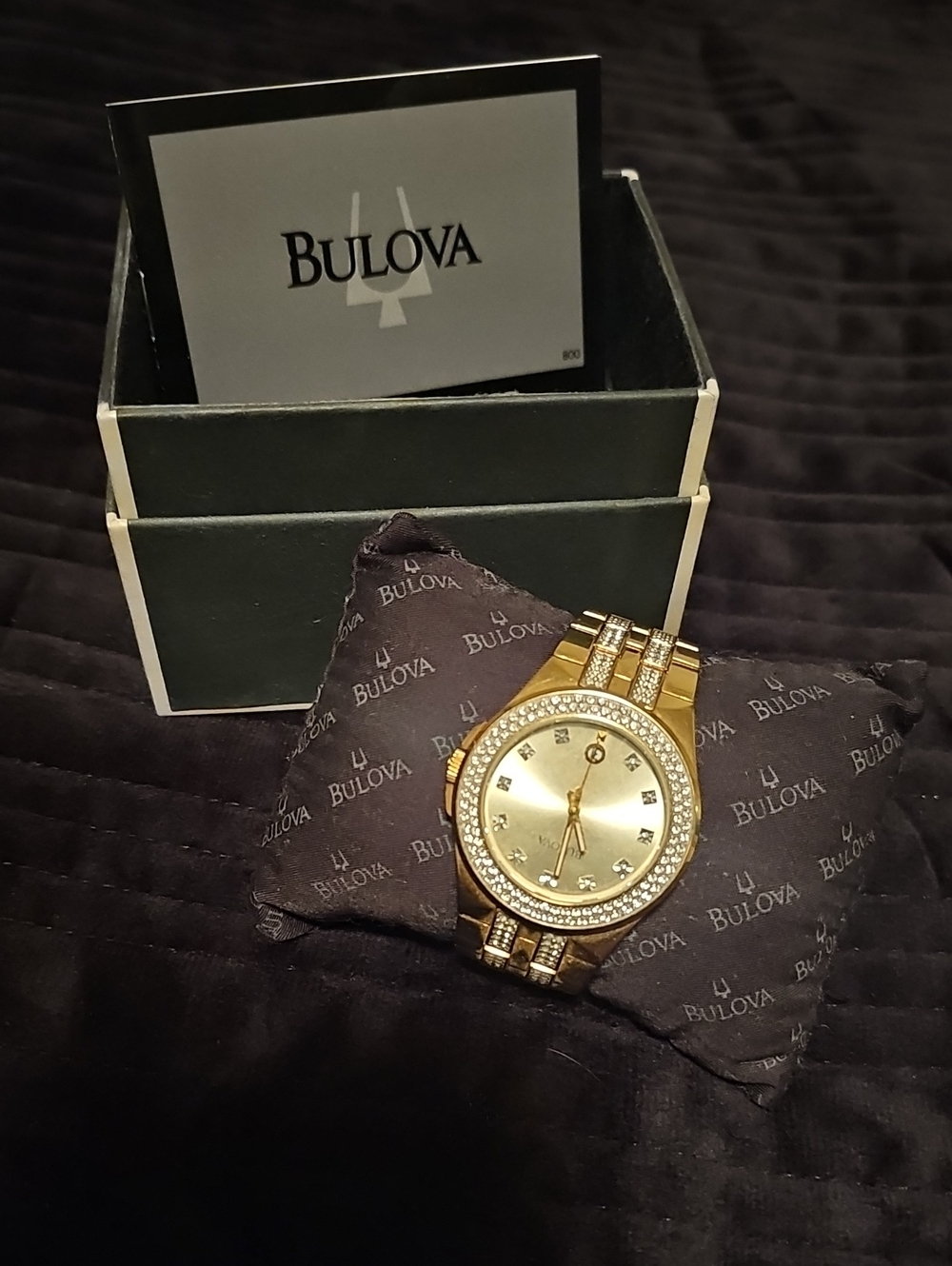 Bulova Men's Gold-Tone Crystal Accent Watch